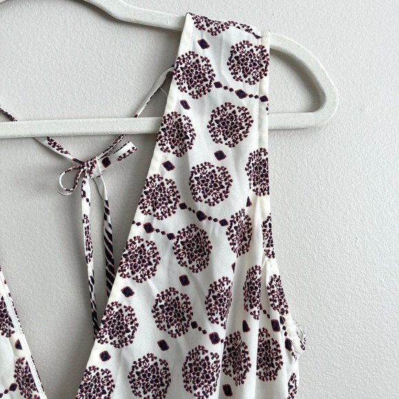 ILLA ILLA Womens Sleeveless Short Romper White Pink Tie Back Size Large - Picture 3 of 12